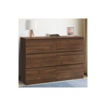 Idmarket - Arcón tomi 6 cajones 110 cm efecto nogal