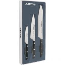 Arcos 3-teiliges Küchenmesserset Mahatthan Serie Mit Nitrum Edelstahlklinge