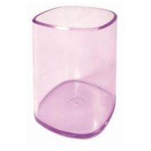 Portapenne in plastica viola – 6.5 x 6.5 x 9.5 cm – Materiale antiurto, atossico – Design moderno