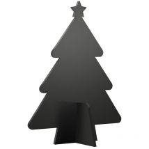 Ardoise de table silhouette 3D noire modèle Sapin de Noël + 3 feutres-craie - Décoration Noël ardoise restaurant