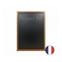 Interface Plv - Ardoise Murale Recto Verso Cadre Bois Couleur Chêne Dimensions 72,5 X 52,5 Cm