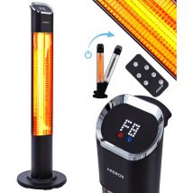 Arebos - 2000 w Stand Heizstrahler Infrarot 24 Stunden Timer mit Fernbedienung
