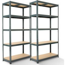 2x Étagère Charge Lourde Rangement Objets Lourds Rayonnage pour charges Anthracite - Arebos