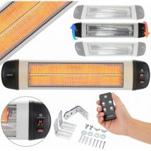 Calefactor por Infrarrojos para Terraza 2500W - Control Remoto - 3 Ajustes de calor - Calentador Radiante para Exterior e Interior - Temporizador de