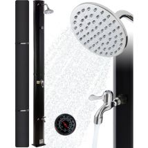 Arebos - Douche Solaire 35 litres 216cm incl. Capot de protection avec thermomètre intégré pommeau de douche rond