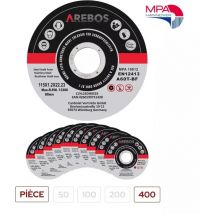 Arebos 400x 115 mm Meule à tronçonner Fer, Métal, Acier, Inox, Aluminium (115 x 1,2 x 22,2 mm) Disques à tronçonner