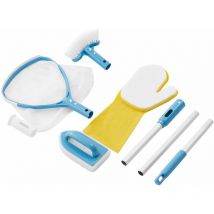 5-piece pool cleaning set with landing net Pool brush Telescopic pole 83 cm - Arebos