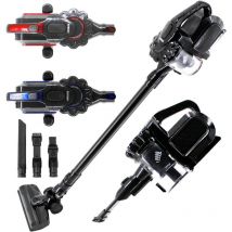 Arebos - Aspirateur sans Fil à Batterie Noir Balais électriques Aspirateur 2en1 Chargeur Mural sans Fil sans Sac