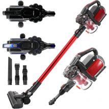 Arebos - Aspirateur sans Fil à Batterie Rouge Balais électriques Aspirateur 2en1 Chargeur Mural sans Fil sans Sac