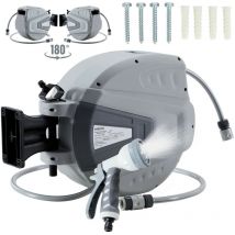 Avvolgitubo da GIardino Tubo dell'acqua Inteligente Giardino Grigio 30 m - Arebos