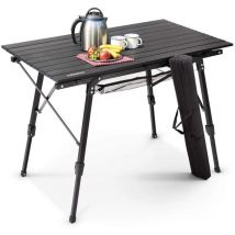 Campingtisch 120 x 70 cm Rolltisch Aluminium Falttisch Outdoor schwarz - Arebos