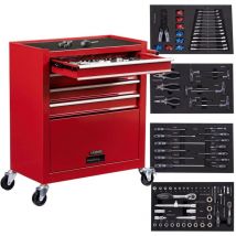 Arebos - Carrello Degli Attrezzi Con 4 Cassetti Carrello da Officina inkl.Utensili