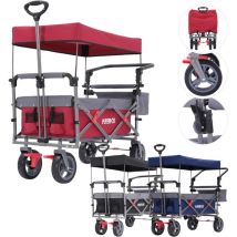 AREBOS Chariot de Transport Pliable de qualité supérieure avec Toit Chariot de Transport Pliable Jusqu'à 100 kg Frein Avant et arrière