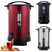 Arebos - Distributeur de Boisson Chaudes 950W 6,8L Marmite à Vin Chaud en Inox Réglage de la température 30-110°C Rouge
