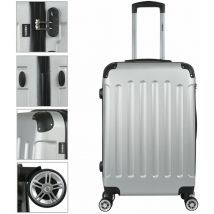 Eco Maletín rígido Trolley Maletín de viaje m l xl Maletín de mano Plata - Arebos