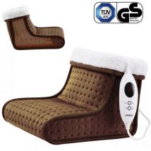 Electric Foot Warmer Foot Heater Warming Bag Warming Shoe Brown Washable - Arebos