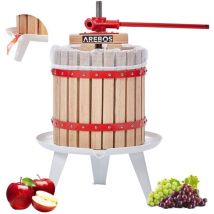 Arebos - Fruit Press 12L Manual Juicer i Berry press incl. press cloth, pressure plate and metal spindle i For all kinds of juice & vegetables