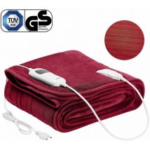 Arebos - Manta eléctrica 160 × 120 cm 9 Niveles de Temperatura Burdeos calientacamas eléctrico manta calefactora manta peluche