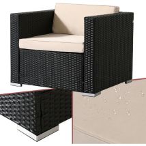 Arebos - Poltrone in Polyrattan Mobili da Giardino Lounge da Giardino Nero