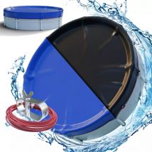 AREBOS Poolabdeckung rund Ø 610 cm (für 500 - 550 cm Becken) 2in1 Poolplane aus PE