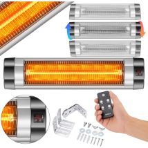 AREBOS Radiateur infrarouge Chauffage radiant terrasse 2500W avec télécommande intérieur et extérieur