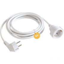 Arebos - Rallonge Rallonge Schuko IP20 intérieur Câble en Plastique 5 m / 1,5 mm² Blanc