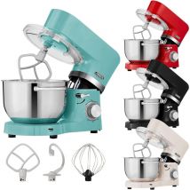 Robot Pâtissier Professionnel 1500W Turquoise Robot de Cuisine Multifonction avec Fouet, Batteur, Crochet Avec 2 Bols d'Acier Inoxydable 6 Vitesses