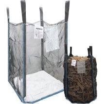 Arebos - Sac en bois de qualité supérieure - 100 x 100 x 160 cm - Avec 4 passants et tablier de remplissage - Capacité de charge : 1500 kg