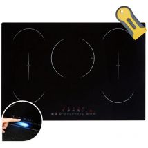 Arebos - Table de cuisson à induction 9800 w 5 plans de cuisson avec 2 zones flexibles 77 cm Autonome avec Sensor Touch, minuterie, sécurité enfants,