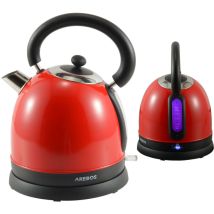 Arebos - Hervidor De Agua Acero Inoxidable Diseño Retro 1,8 L 3000 W
