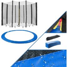 Canbolat Vertriebs Gmbh - arebos Trampoline Safety net + Edge Cover Edging Edge Protection Net Spare Parts - 460 cm 12 Poles Blue - Blue