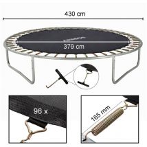 Arebos - Trampolin Sprungmatte Durchmesser 379 cm für Trampoline mit Durchmesser 430 cm, 96 Ösen und 165 mm Federlänge Sprungtuch 150 kg belastbar