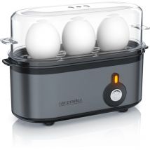 Arendo - Eierkocher 3-fach, 210 w, Edelstahl, Härtegrad einstellbar, für 1-3 Eier, grau