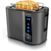 Arendo - Toaster Kurzschlitz, Brötchenaufsatz, Wärmeisoliertes Gehäuse, Display, Touch