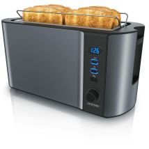Tostapane A 2 Fessure Xxl - Scongela – Doppia Parete Termoisolante - Con Accessorio Scalda Cornetto - 1500w - Vassoio Raccogli Briciole - Display Con 