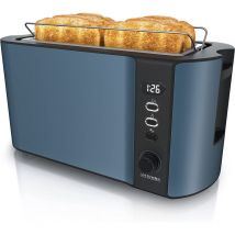 Tostapane Moderno a 2 Fessure xxl - Scongela – Doppia Parete termoisolante - con Accessorio scalda Cornetto - 1500W - Vassoio raccogli briciole