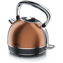 Arendo - Wasserkocher mit Temperatureinstellung, 1,7 l, 2200 w, Edelstahl Retro Style Vintage, Überhitzung & Trockenkochschutz, kupfer