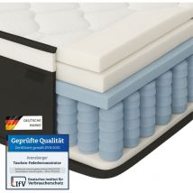 Arensberger - emilia Federkernmatratze mit GEL-Schaum und integriertem Topper 90x200 cm Höhe 23cm Härtegrad H3/ H4 hr Taschenfederkern Matratze