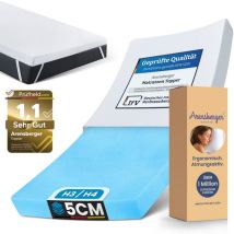 Matratzen Topper essence, 120x200cm, Gelschaum Matratzentopper, waschbarer Bezug, geeignet für Federkern & Schaumstoff Matratzen, Höhe 5cm