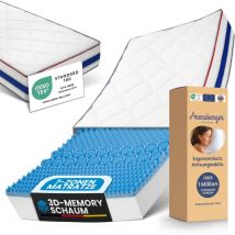Arensberger - relaxx Gel Matratze 140x200 cm mit 3D Memory Foam - 7 Zonen 25cm Höhe H2/H3 - Wendbare Kaltschaummatratze mit optimaler Druckentlastung