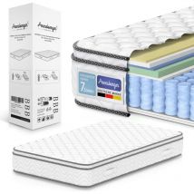 Arensberger - viktoria Taschen Federkernmatratze 180x200 cm - Integrierter Topper 25cm Höhe H4, H3, H2 Misch-Härtegrad 7 Zonen Matratze