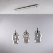 Bonetti Illumina - Ares - Rail en fer avec verre gris pyrex 3 lumières L.75 x 10 - BL273-BIN3-GR