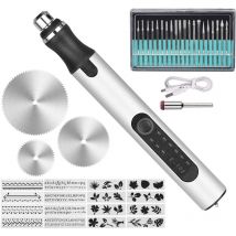 Csparkv - Argent Stylo Graveur Électrique, Outils de Gravure, Mini Gravure Carve Outil, Stylos Électriques de Gravure pour le Bois de Bricolage,