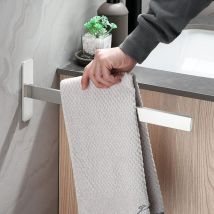 Argenté-Porte-serviettes sans perçage porte-serviettes porte-serviettes mural type 304 porte-serviettes en acier inoxydable porte-serviettes de