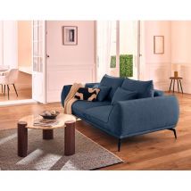 Arica - 2-sitzer einzelsofa aus strukturiertem stoff - blau