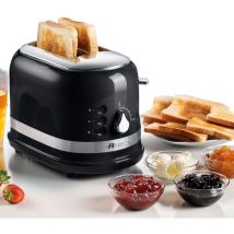 0149B Moderna 2 Slice Toaster, Defrost, Heating & Cooking Function, Black - Ariete