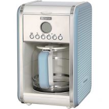 1342/05 Retro Style Filter Coffee Machine, 24 Hour Programmable Timer With Pause and Serve Button and Washable Filter, Blue - Ariete