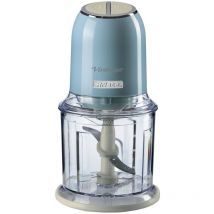 Ariete - 438/05 Vintage Mini Chopper, 400W, 600ml Graduated Beaker, 2 Speeds, Stainless Steel Blades, Blue