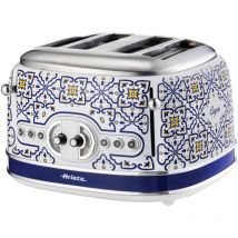 Ariete 561/2 Capri 4 Slice Toaster, Vintage Italian Tile Design, Defrost & 6 Toasting Functions