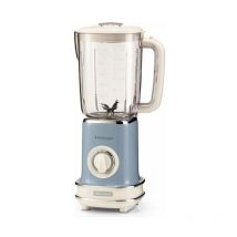 Ariete - 0568 Frullatore Elettrico Vintage 1,5 Litri 500W 6 Lame in Acciaio Inox 2 Velocita' con Funzione Pulse Celeste